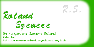 roland szemere business card